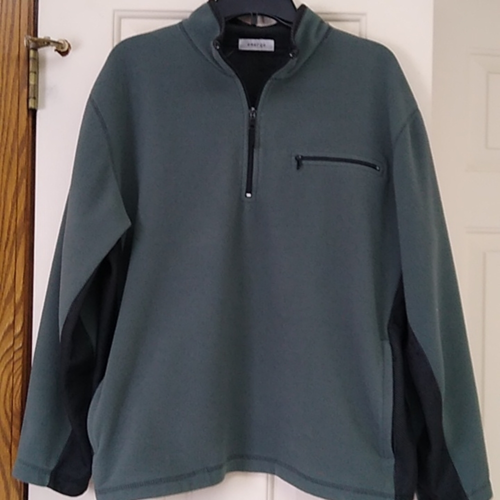 Men's zip front fleece long sleeve pullover